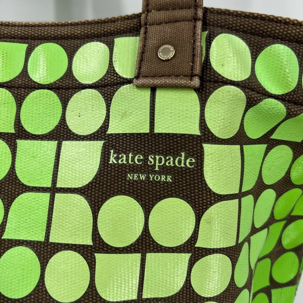 Kate, spade canvas, hombre tote in green